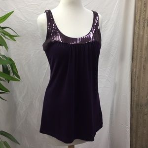 No Boundaries Purple Tank Top With Sequins